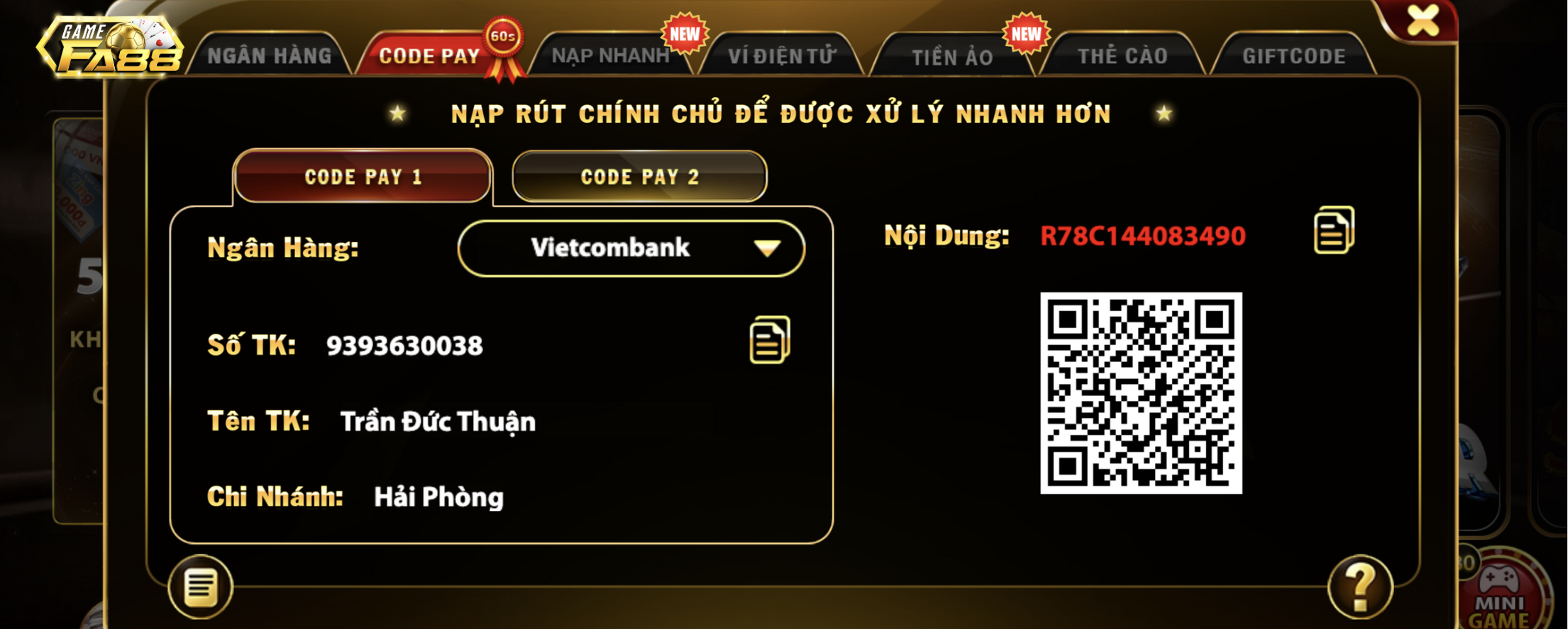 Nạp Tiền FA88 - Hướng Dẫn Chi Tiết Qua 5 Phương Thức Phổ Biến Nhất - tixenu
