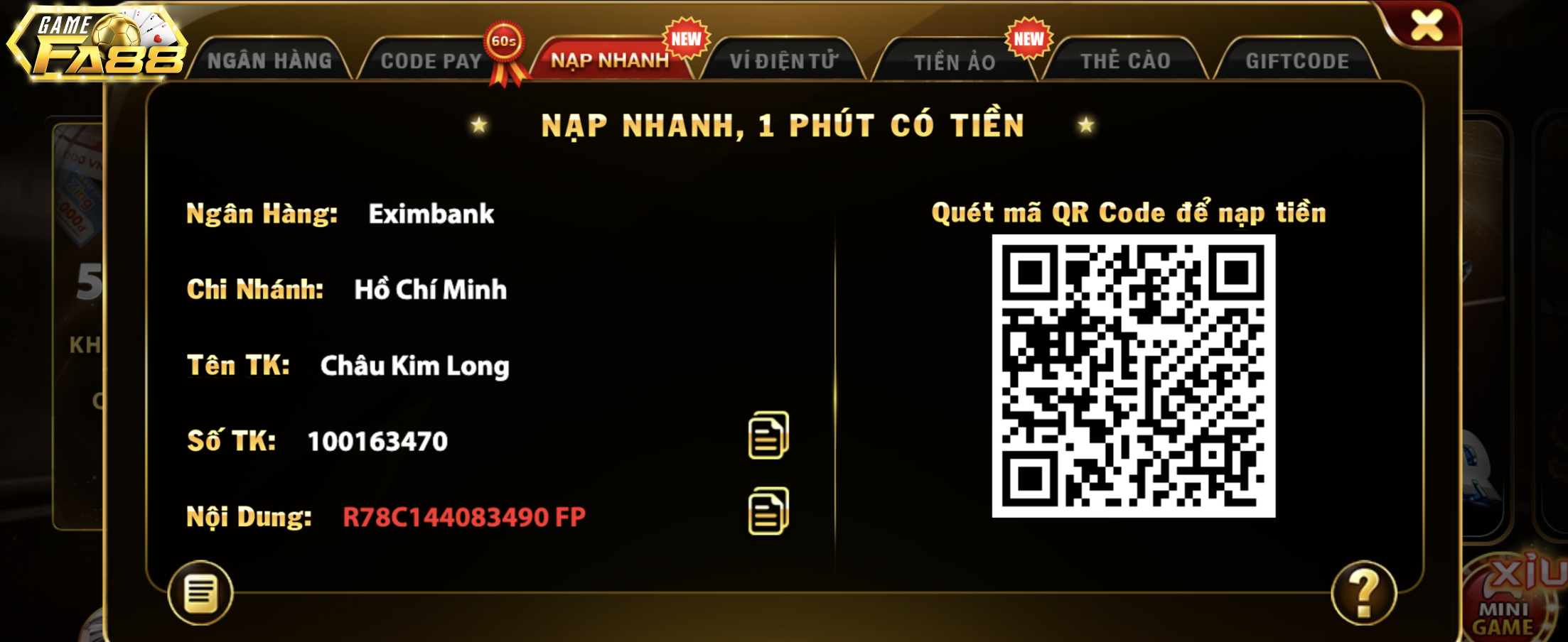 Nạp Tiền FA88 - Hướng Dẫn Chi Tiết Qua 5 Phương Thức Phổ Biến Nhất - tixenu