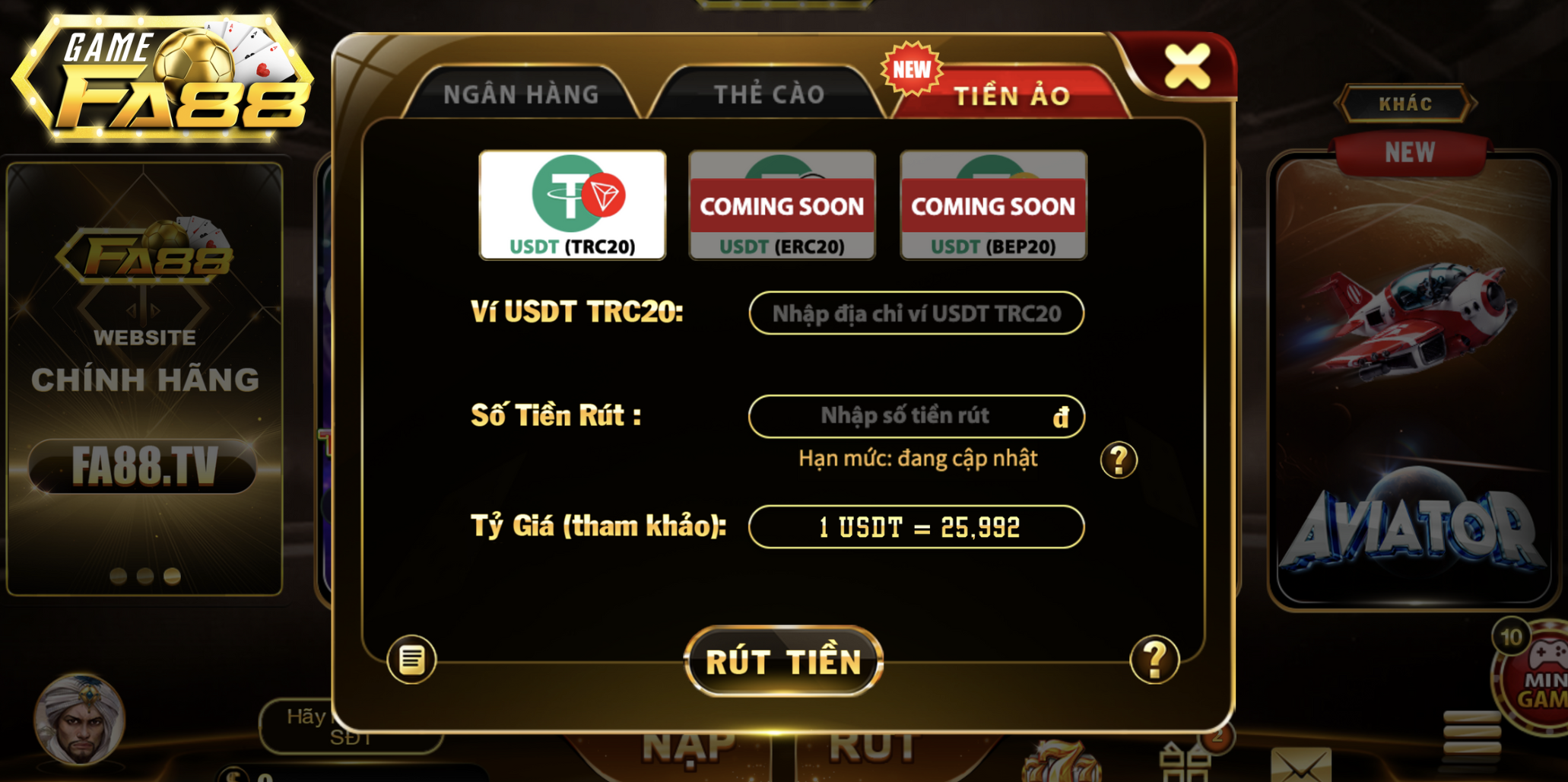 Rút Tiền FA88 - Đưa Tiền Về Tài Khoản Nhanh Chóng và An Toàn - tixenu