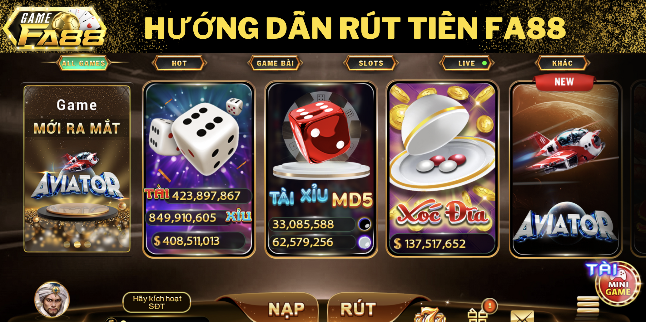 Rút Tiền FA88 - Đưa Tiền Về Tài Khoản Nhanh Chóng và An Toàn - tixenu